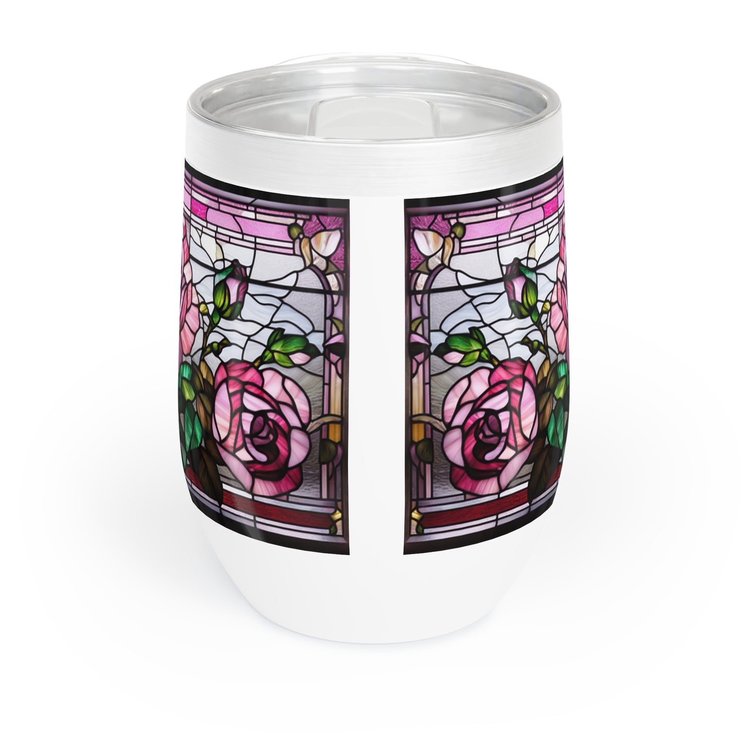 Stained Glass Roses Chill Wine Tumbler