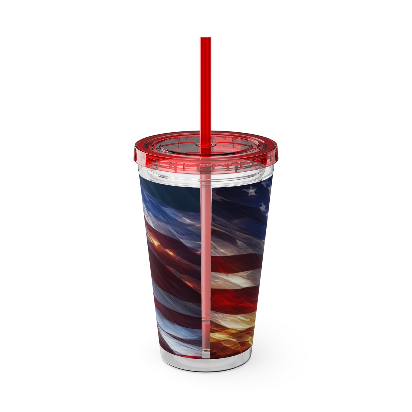 Sunsplash Tumbler with Straw, 16oz American Flag