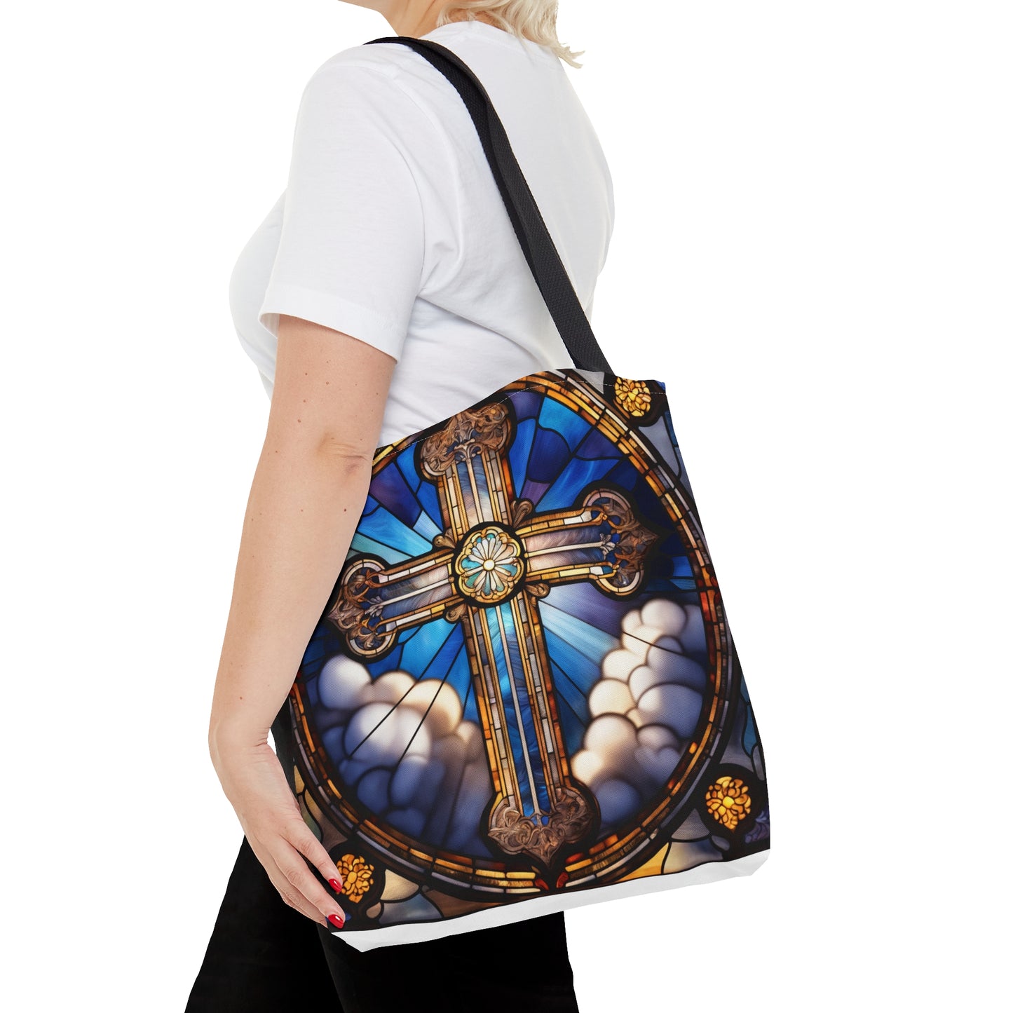 Stained Glass Cross #3 Tote Bag (AOP)